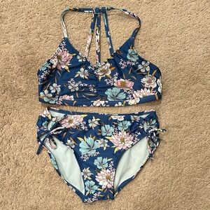 Art Class Navy Floral Strappy Two-Piece Bikini
